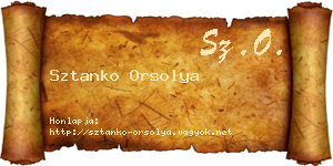 Sztanko Orsolya névjegykártya
