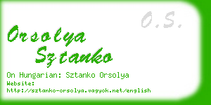 orsolya sztanko business card